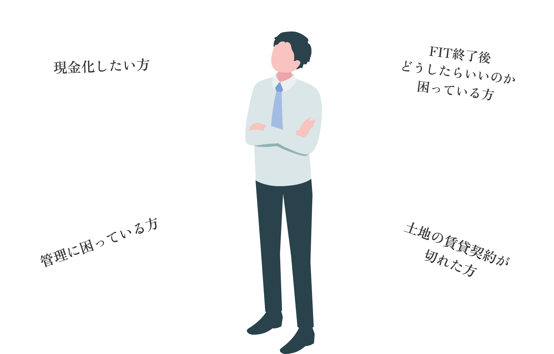 悩む男性のイラスト